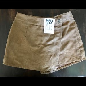 Pam & Gela  Suede High waisted Skort  NWT